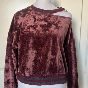 THE ONLY ALICE Maroon Burgundy Long Sleeve Sweater Top Size XS